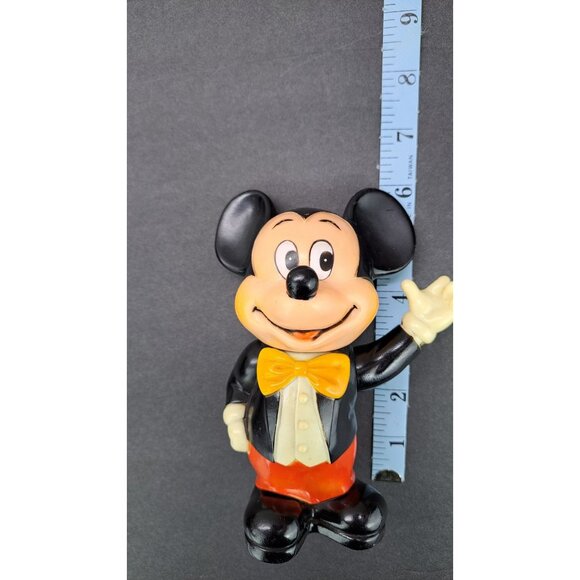 Vintage Mickey Mouse Coin Bank Rubber Plastic Korea Walt Disney Productions 70s - Picture 9 of 9